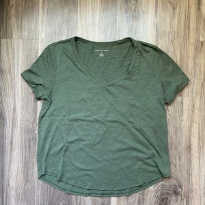 Green V-Neck Tee